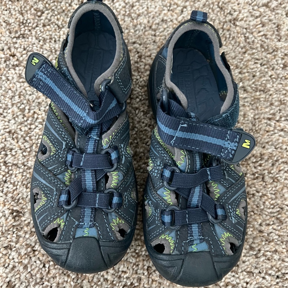 Merrell Blue and Green Outdoor Hiker Hydro Sandals/Water Shoes Kids